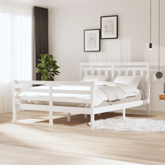  Sengeramme hvit 150x200 cm King Size heltre