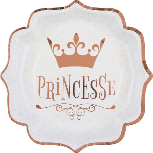 Santex Papptallerken Prinsesse Roségull 10-pakning 7243 0-20