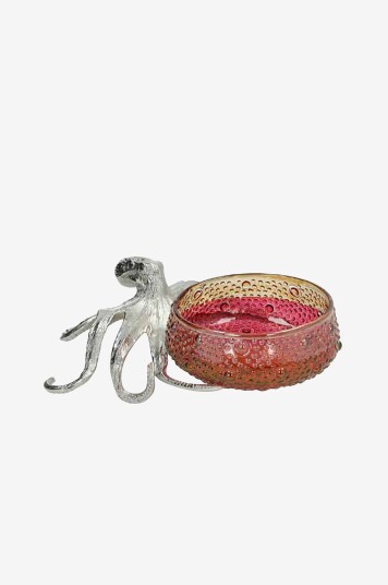 Culinary Concepts London Octopus Holder med stor rød ravfarget glassskål Flerfarget Culinary Concepts London Octopus Holder med stor rød ravfarget glassskål Flerfarget