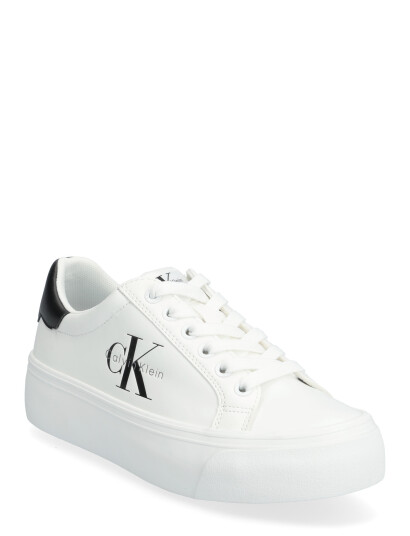 Calvin Klein Vulc Flatform Laceup Low Lth White 36