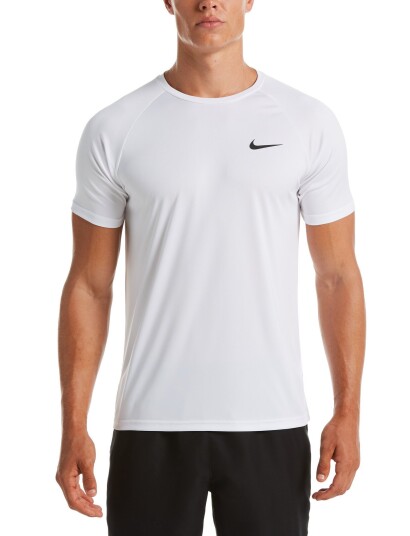 NIKE SWIM Nike Essential Short Sleeve Hydroguard White M NIKE SWIM Nike Essential Short Sleeve Hydroguard White M