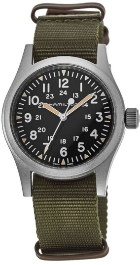 Hamilton Herreklokke H69439931 Khaki Field Sort/Tekstil Ø38 mm
