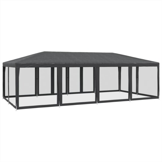 Festtelt med 12 sidevegger av netting antrasitt 8x4 m HDPE Festtelt med 12 sidevegger av netting antrasitt 8x4 m HDPE