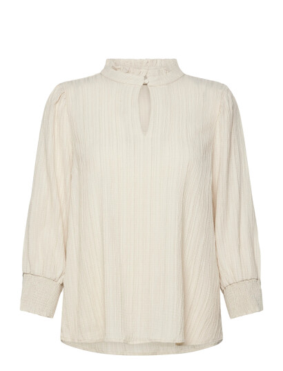 FREE/QUENT Blouse From Freequent In A Light Material Of Recycled Polyester With A Fine Text - Cream - XXL FREE/QUENT Blouse From Freequent In A Light Material Of Recycled Polyester With A Fine Text - Cream - XXL