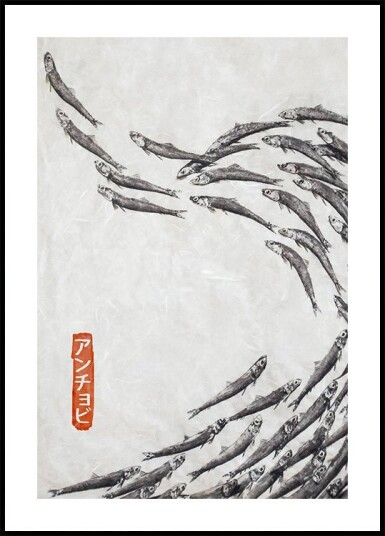 Anchovy Sardines Art Print Plakat Plakat / 100x150cm