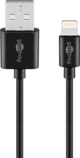 Goobay Lightning USB-kabel for lading og synkronisering, 2 m, svart MFi-kabel for Apple iPhone/iPad