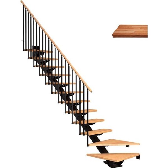 Dolle Sydney L trapp Svart 9005 classic Iii oljeret Eik 85 13 Loddret Høyde 259 315cm