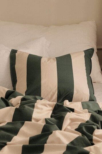 Ellos Home   Putetrekk Rania Block Stripe i vintagevasket bomull   Flerfarget
