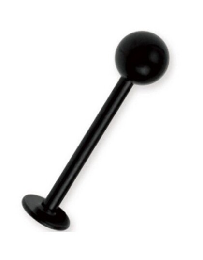 Aab Svart PVD Labret med Rund Kule Strl 1.2 x 10 mm med 4 mm kule