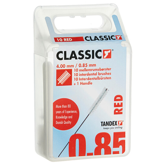 Tandex Classic Gap børster 0,85 mm RØD