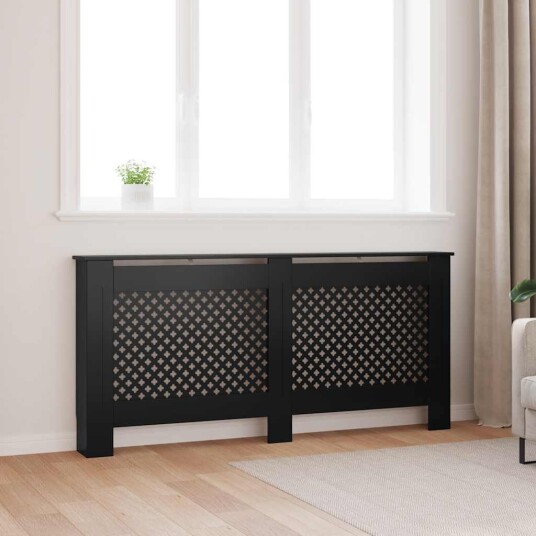 Radiatordeksel svart 172x19x81,5 cm MDF