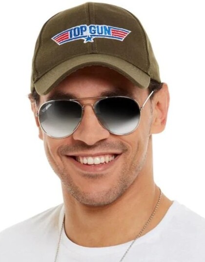 Smiffys Top Gun Lisensiert Kostymesett med Caps Aviator Briller og Dog Tags Smiffys Top Gun Lisensiert Kostymesett med Caps Aviator Briller og Dog Tags