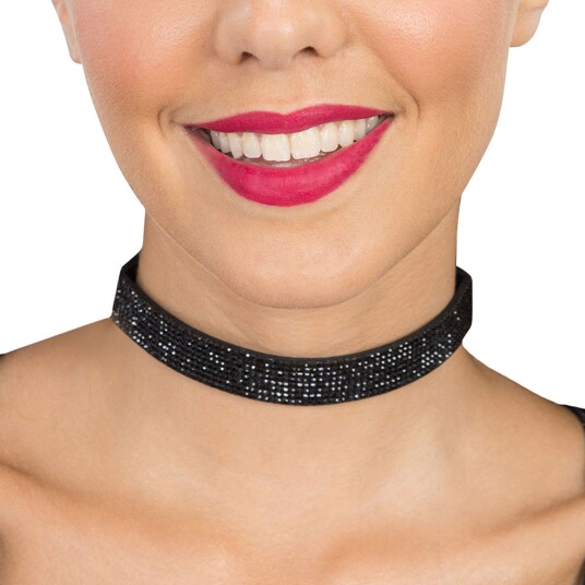 Chaks Choker Halskjede med Strass Svart 14527-10