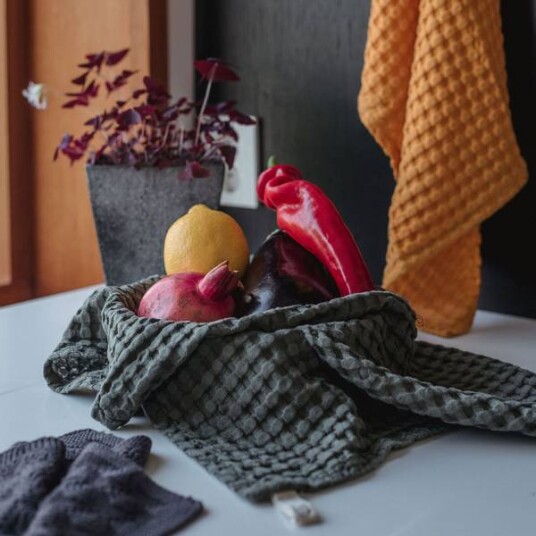 Und Kjøkkenhåndkle Vaffelstruktur Tencel® Oliven Und Kjøkkenhåndkle Vaffelstruktur Tencel® Oliven