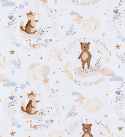 Nørgaard Madsens Sengetøy   Poplin   Baby   Hvit m. Bamser   Nørgaard Madsens   Baby   Sengetøy   Baby Beige