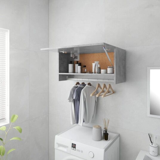 vidaXL Garderobe betonggrå 70x32,5x35 cm sponplate