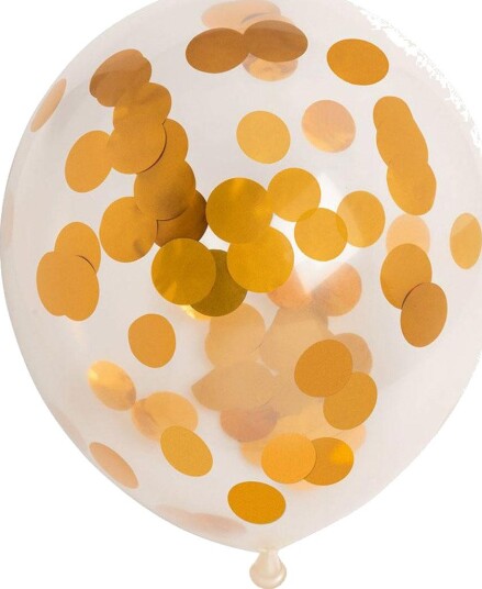 Globos Konfettiballonger 30 cm Metallic Gull 6 stk