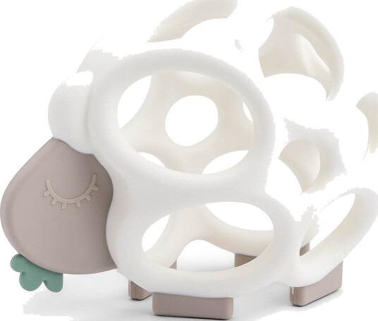 Done by Deer Grip & Teether Toy Sheepy Sand - White - 13X 10X 8CM