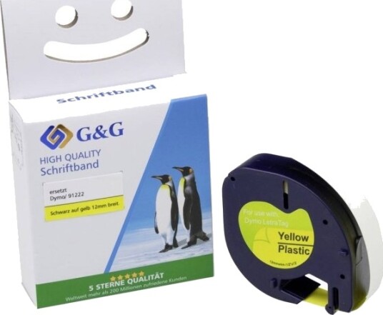G&G Skriftbånd 12 Mm X 4 M Sw Gb Komp. M. Dymo S0721670/91222