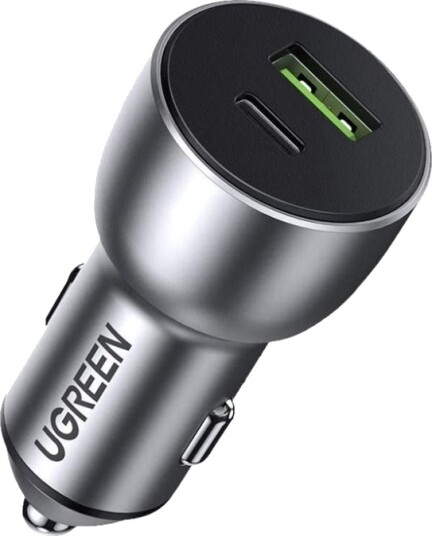 Ugreen 36W Bilstrømadapter med 2 Utgangskontakter - QC 4.0 og PD Ugreen 36W Bilstrømadapter med 2 Utgangskontakter - QC 4.0 og PD