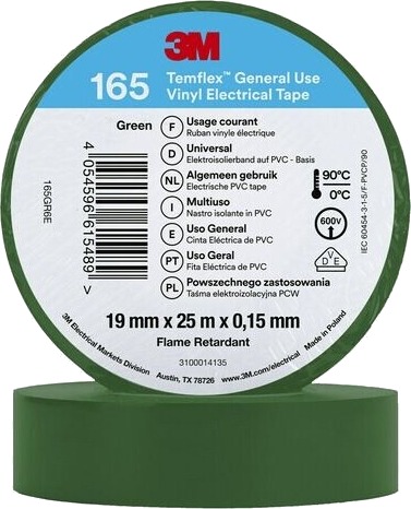 3M 165Gr6e 1 Stykker Grønn Pvc 600 V Blister 25 M