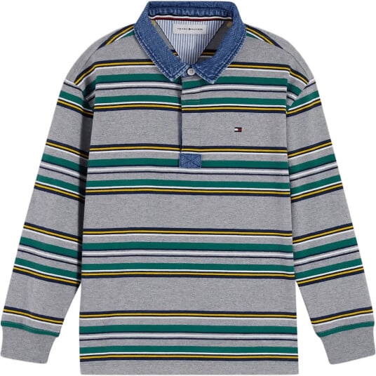 Tommy Hilfiger Rugby Polo Ls Grey 176