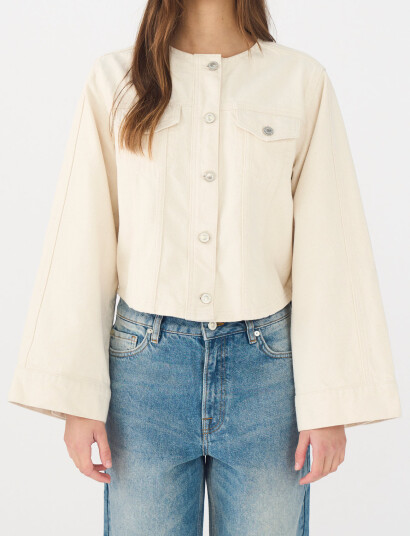 IVY Copenhagen Ivy-Jazz Short Jacket Wash Ecru - Cream - 36