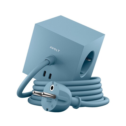 Avolt Square 1 w/30W Dual USB-C & Magnetic Base 3m Shark Blå Lampemesteren