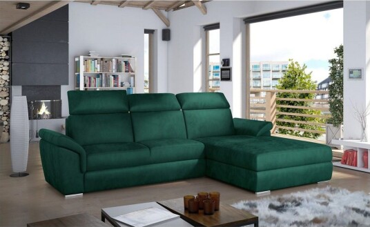 Hjørnesofa Eltap Trevisco 272x216x100 cm Monolith 37 Mørk Grønn Høyre
