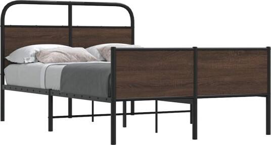  Sengeramme uten madrass brun eik 135x190 cm konstruert tre 8721158565938