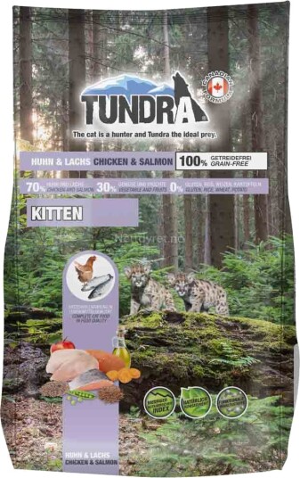 Tundra Kattungefôr Kylling & Laks 1.45kg