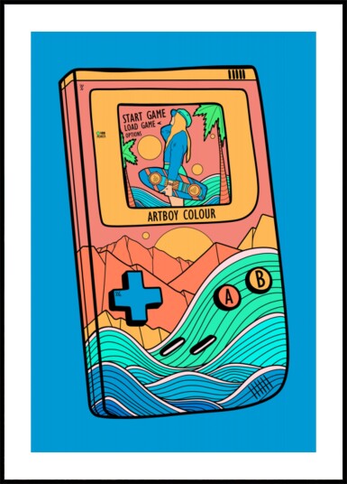 Retro Gaming Summer Surf Plakat / 40x50