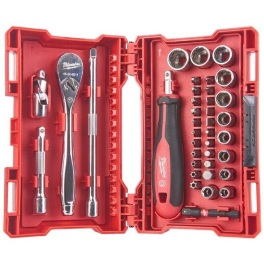 Milwaukee 4932479096 Skralleskaft 1/4", med pipe- & bitssett, Håndverktøy