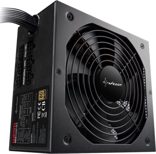 Sharkoon Wpm Gold Zero Strømforsyning 550W Sharkoon Wpm Gold Zero Strømforsyning 550W