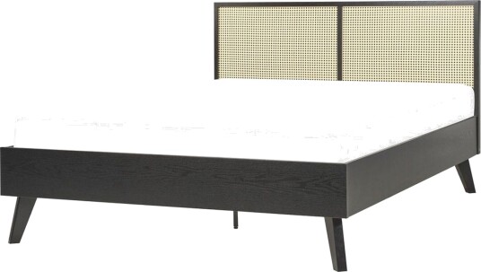 Seng med lamellbunn Monpazier Svart lyst tre 140x200 cm