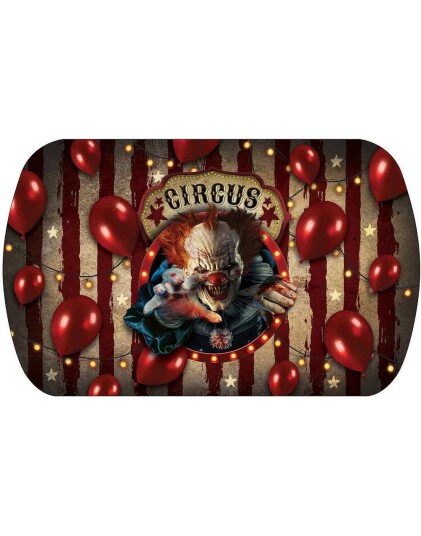 Serveringsfat i Hardplast med Horror Sirkus Motiv 29x15x3,5 cm