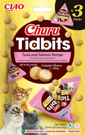 Churu Kattemat Tidbits Tunfisk og Laks 12g x 3-pakke