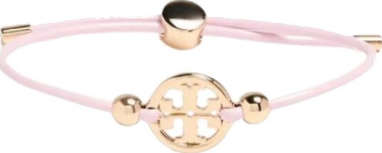 Tory Burch Slider-Armbånd med Justerbar Skyvelås og Double T-motiv i Kalveskinn Gull Lys Rosa Tory Burch Slider-Armbånd med Justerbar Skyvelås og Double T-motiv i Kalveskinn Gull Lys Rosa