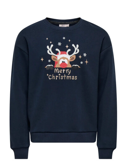 Kids Only Kogyda Life Xmas L/S O Neck Box Swt Navy 110 116