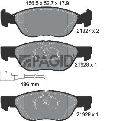 PAGID T1095N Bremseklosser