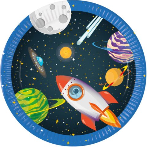 Papptallerken Verdensrommet – Rocket Space Pk/8 