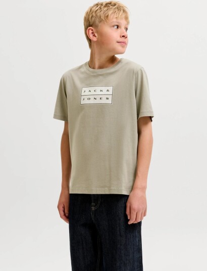 Jack & Jones Jcofusion Dots Print Tee Ss Cn Sn Jnr Khaki green 164