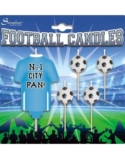 5 stk Manchester City Supportertrøye & Fotballer Kakelys
