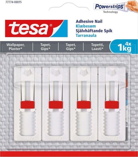 Tesa Justerbar Selvklebende Tapetspiker 1 kg - 4 Stk Tesa Justerbar Selvklebende Tapetspiker 1 kg - 4 Stk