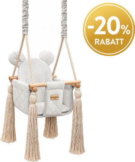 Babysteps Huske Velvet Swing Grey Kun Huske
