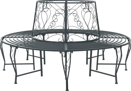 vidaXL Trebens 8 seter Ø 160 x 89 cm steel Sølvgrå Rund