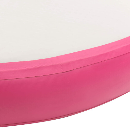  Oppblåsbar gymnastikkmatte med pumpe 100x100x20 cm PVC rosa