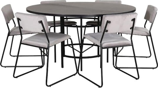 Spisegruppe furniture/fashion Copenhagen Ø140 cm med 6 Kenth Stoler