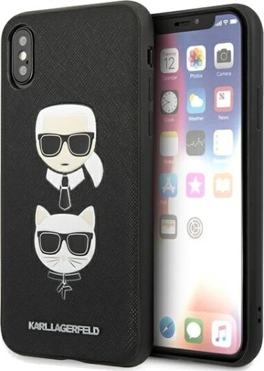 Karl Lagerfeld Saffiano Karl&Choupette Head case for iPhone XS Max Black