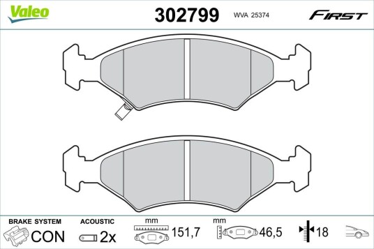 Bremseklosser VALEO 302799